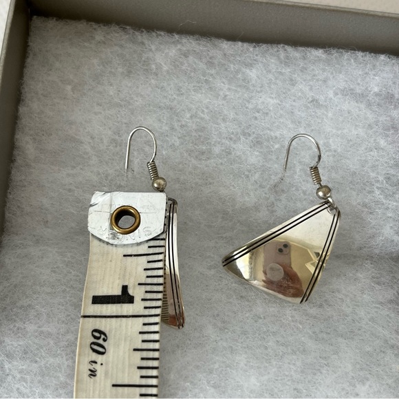 Sterling TKL Silver Earrings Geometric - Picture 3 of 4